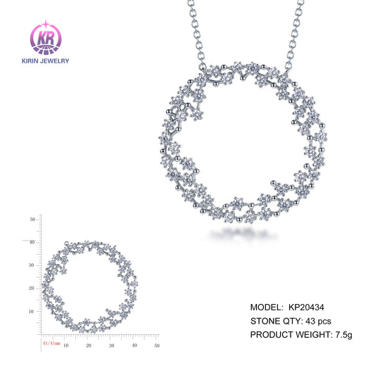 925 silver necklace with rhodium plating CZ KP20434 Kirin Jewelry