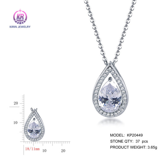 925 silver necklace with rhodium plating CZ KP20449 Kirin Jewelry