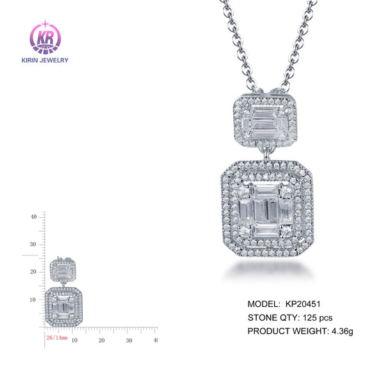 925 silver necklace with rhodium plating CZ KP20451 Kirin Jewelry