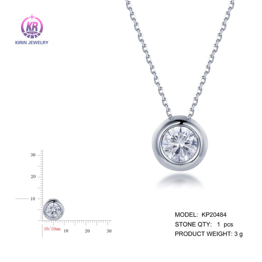 925 silver necklace with rhodium plating  CZ KP20484 Kirin Jewelry