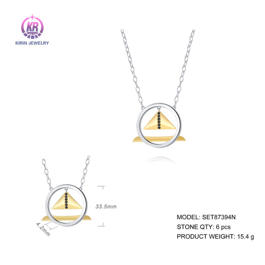 925 silver necklace with rhodium plating CZ SET87394N-11 Kirin Jewelry