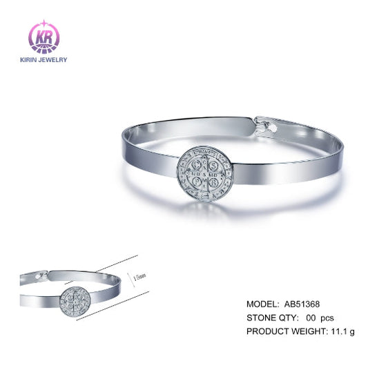 925 sterling silver bangle with rhodium plating AB51368 Kirin Jewelry