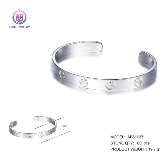 925 sterling silver bangle with rhodium plating AB51637 Kirin Jewelry