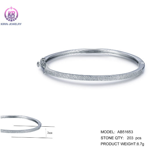 925 sterling silver bangles with rhodium plating CZ AB51653 Kirin Jewelry