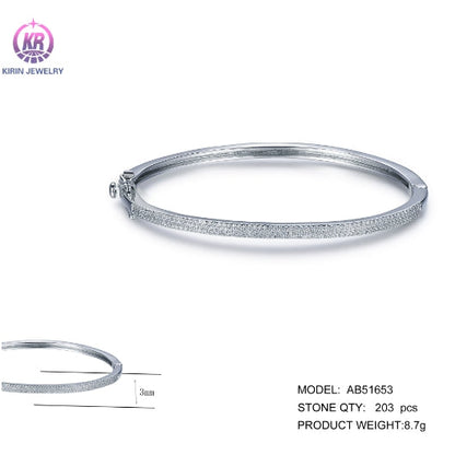 925 sterling silver bangles with rhodium plating CZ AB51653 Kirin Jewelry