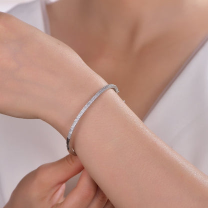 925 sterling silver bangles with rhodium plating CZ AB51653 Kirin Jewelry