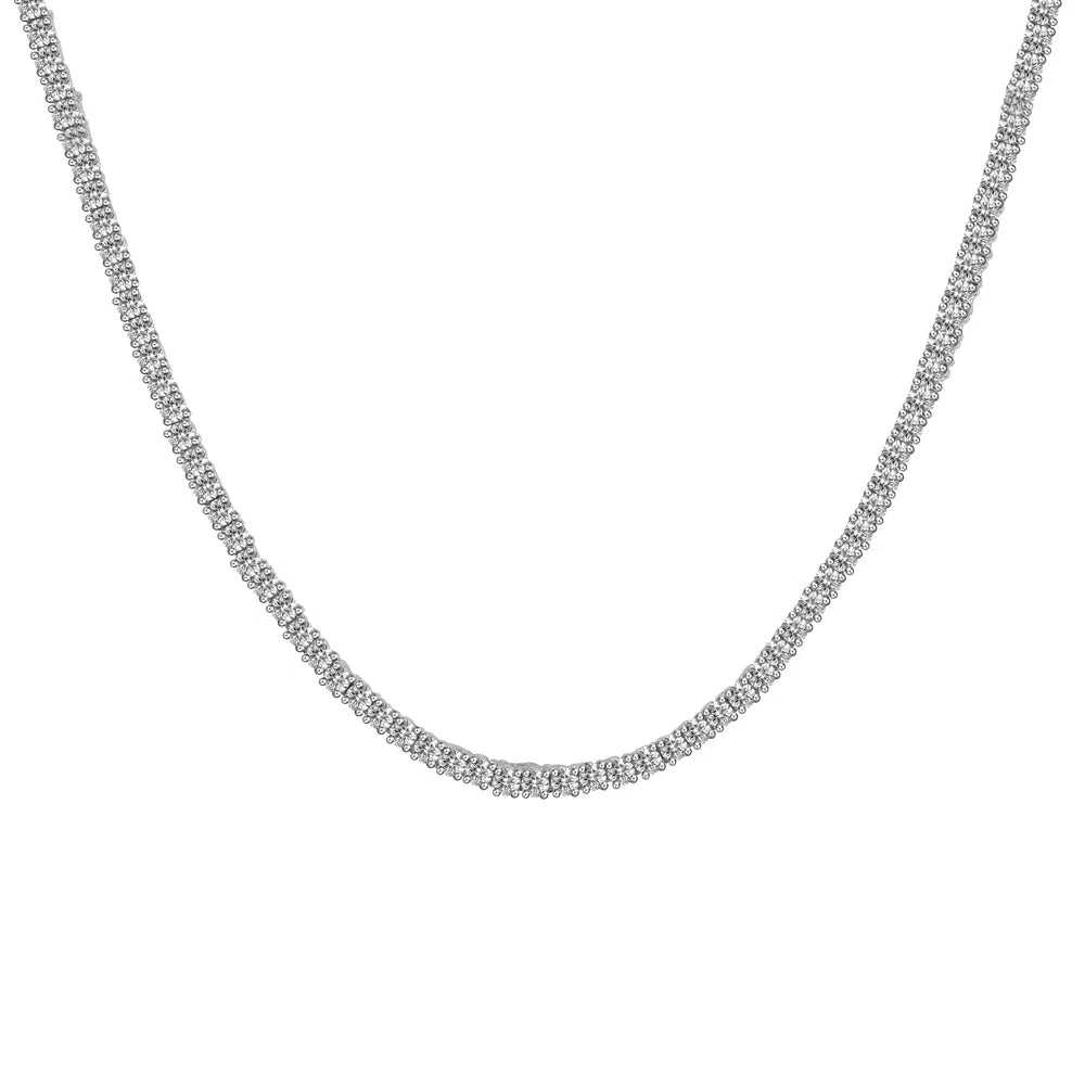 AAA CZ Diamond Tennis Necklace 925 Tennis Necklace Rhodium Finish Moissanite Tennis Chain Link Necklace Kirin Jewelry