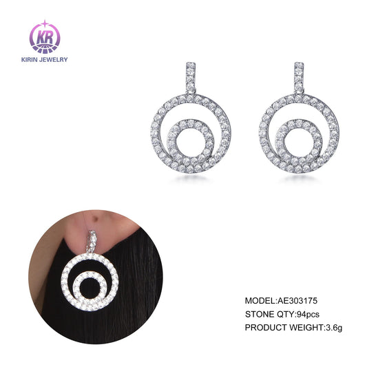 AAA CZ Sterling silver earrings 925 hoop earrings 925 sterling silver stud earrings Kirin Jewelry