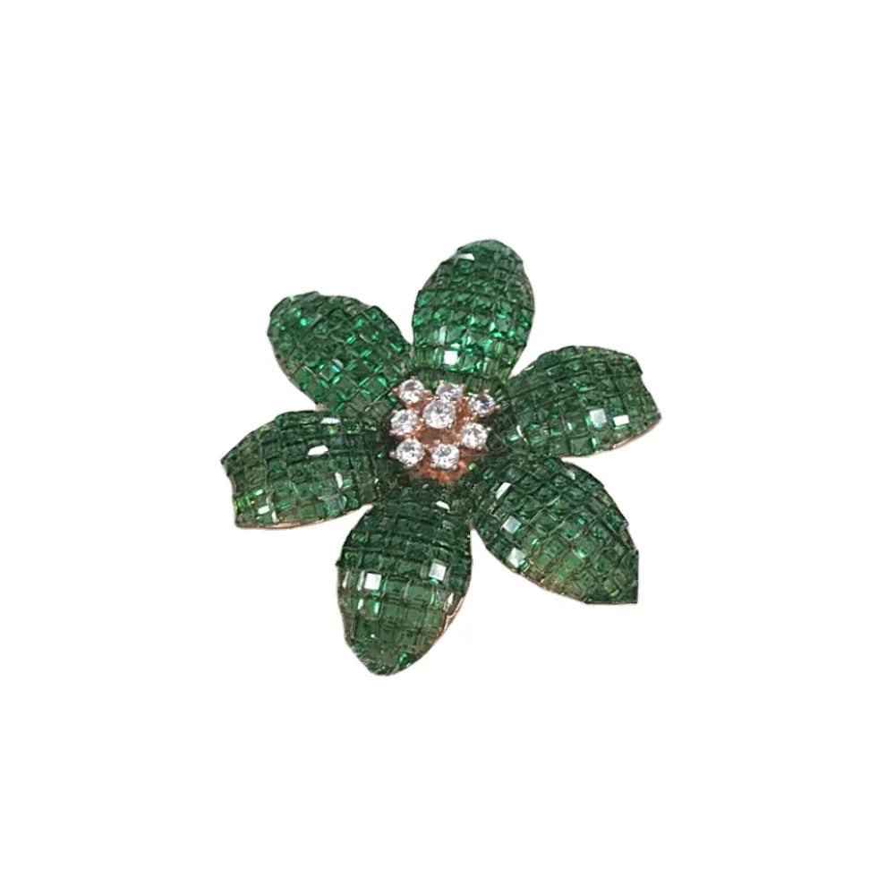 Ali baba Website Wholesale Jewelry Silver Solid Flower Shape  Brooch Pins Kirin Jewelry