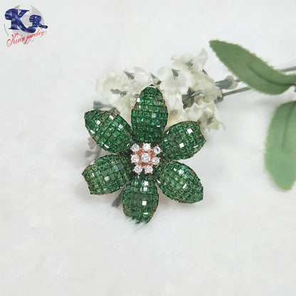 Ali baba Website Wholesale Jewelry Silver Solid Flower Shape  Brooch Pins Kirin Jewelry