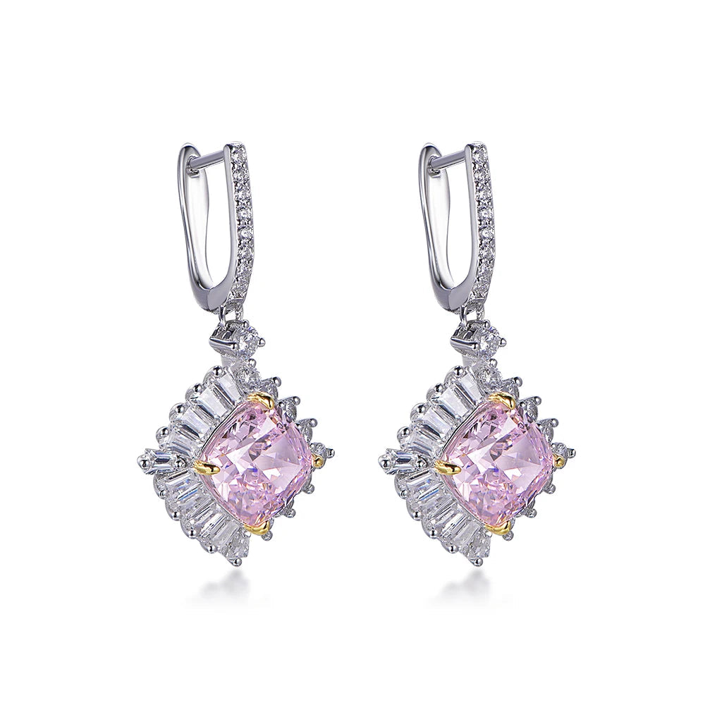 Amazon Hot Selling 925 Sterling Silver Amethyst Earrings Stud Stone Earrings Fashion Designer Earrings Popular Brands Kirin Jewelry