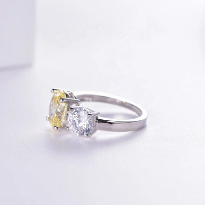 Anillos de diamante White Yellow Zircon CZ Ring Platinum Plating Ring Women Engaged Wedding Diamond Rings Kirin Jewelry