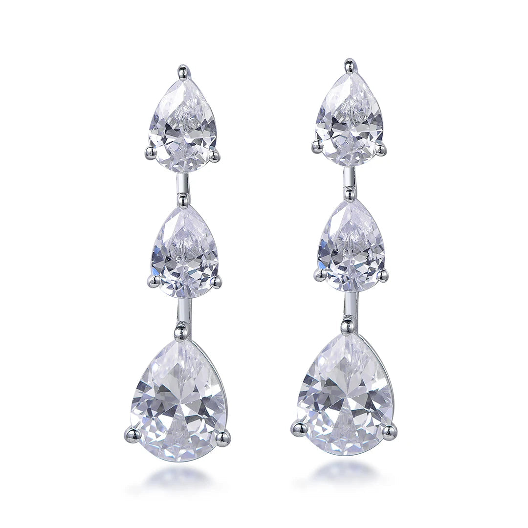 Aretes Sterling Silver Chandelier Earrings Sparkling Long Tassel Rhinestones Dangle Earrings for Women Kirin Jewelry