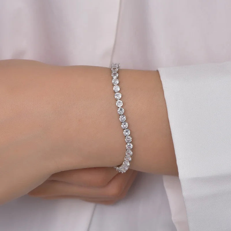 fashion 925 silver cz wholesale tennis bracelet lab diamond tennis bracelet Kirin Jewelry