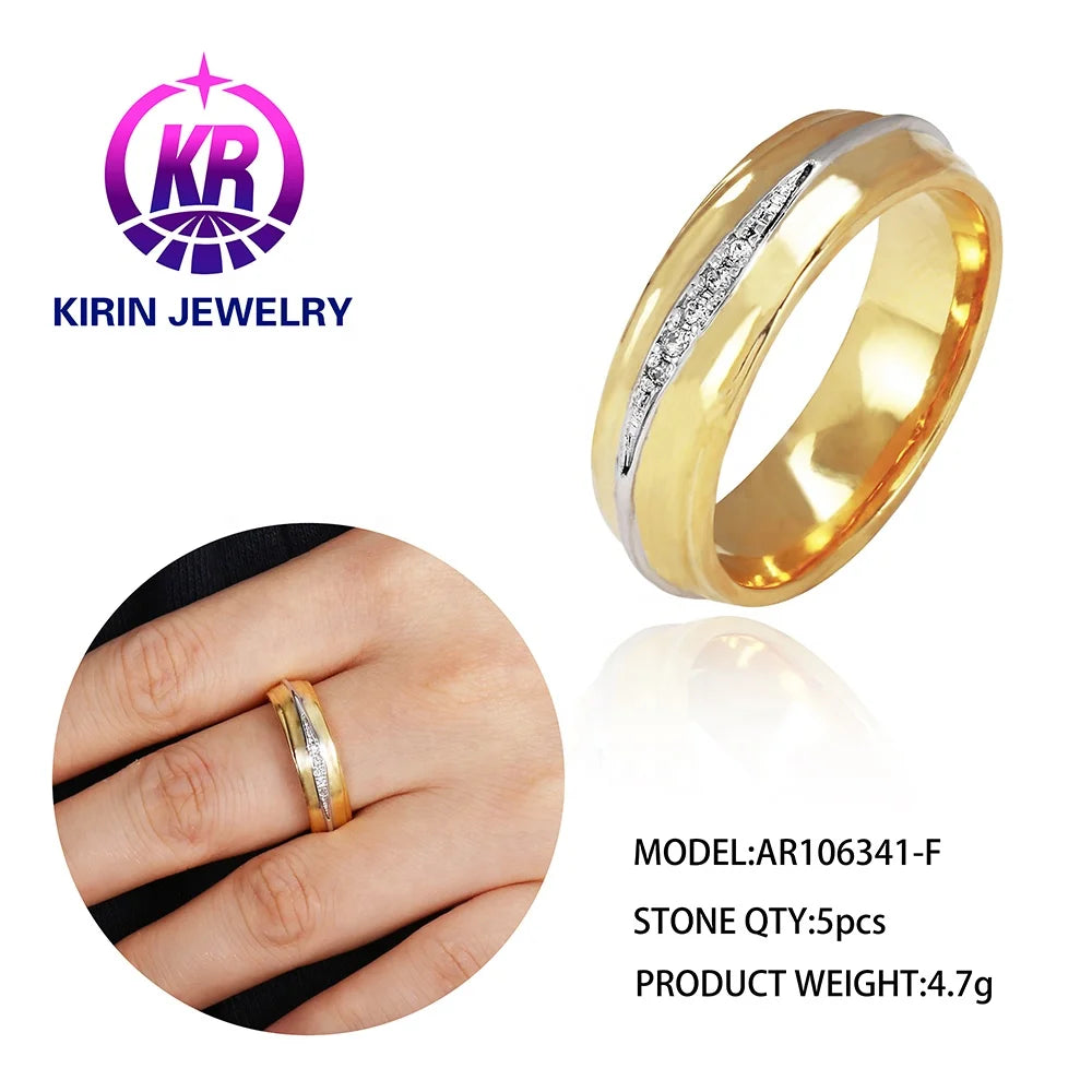 Bague couple fashion Anillo de plata de ley 925 18K gold ring jewelry plated gold ring for Couple 925 Sterling Silver Ring Kirin Jewelry