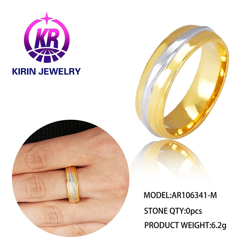 Bague couple fashion Anillo de plata de ley 925 18K gold ring jewelry plated gold ring for Couple 925 Sterling Silver Ring Kirin Jewelry