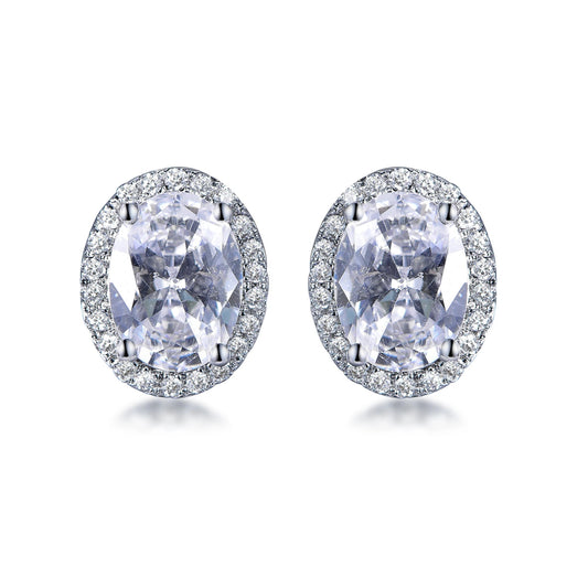 Classic 925 Sterling Silver Jewelry 4mm 5mm 6mm round CZ cubic zircon 925 Sterling Silver Stud Earrings Kirin Jewelry