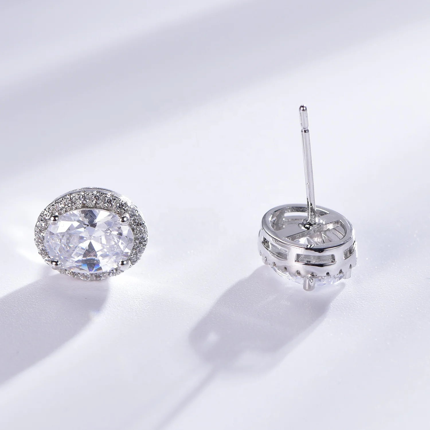 Classic 925 Sterling Silver Jewelry 4mm 5mm 6mm round CZ cubic zircon 925 Sterling Silver Stud Earrings Kirin Jewelry