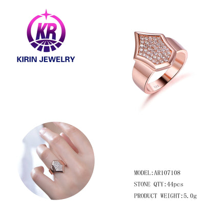 Classical Prong Setting Diamond Rose Gold Plated Jewelry Engagement Wedding Ring for Women Fine Jewelry Rings Rose Jewelry Ring Kirin Jewelry