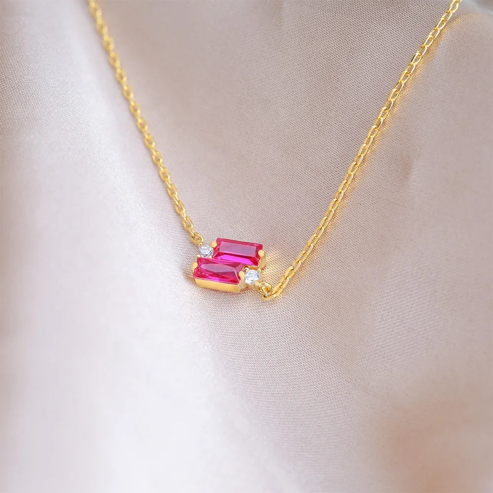 Collar de oro  Lady 18K Gold Necklace Women 5A Cubic Zircon Chian Necklace Dancing Diamond Link Necklace Kirin Jewelry