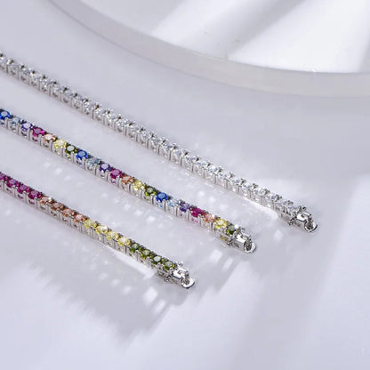 Cubic Zircon Bracelet Rainbow 5A CZ Diamond Tennis Bracelet for Women Men 925 Sterling Silver Bracelet Kirin Jewelry