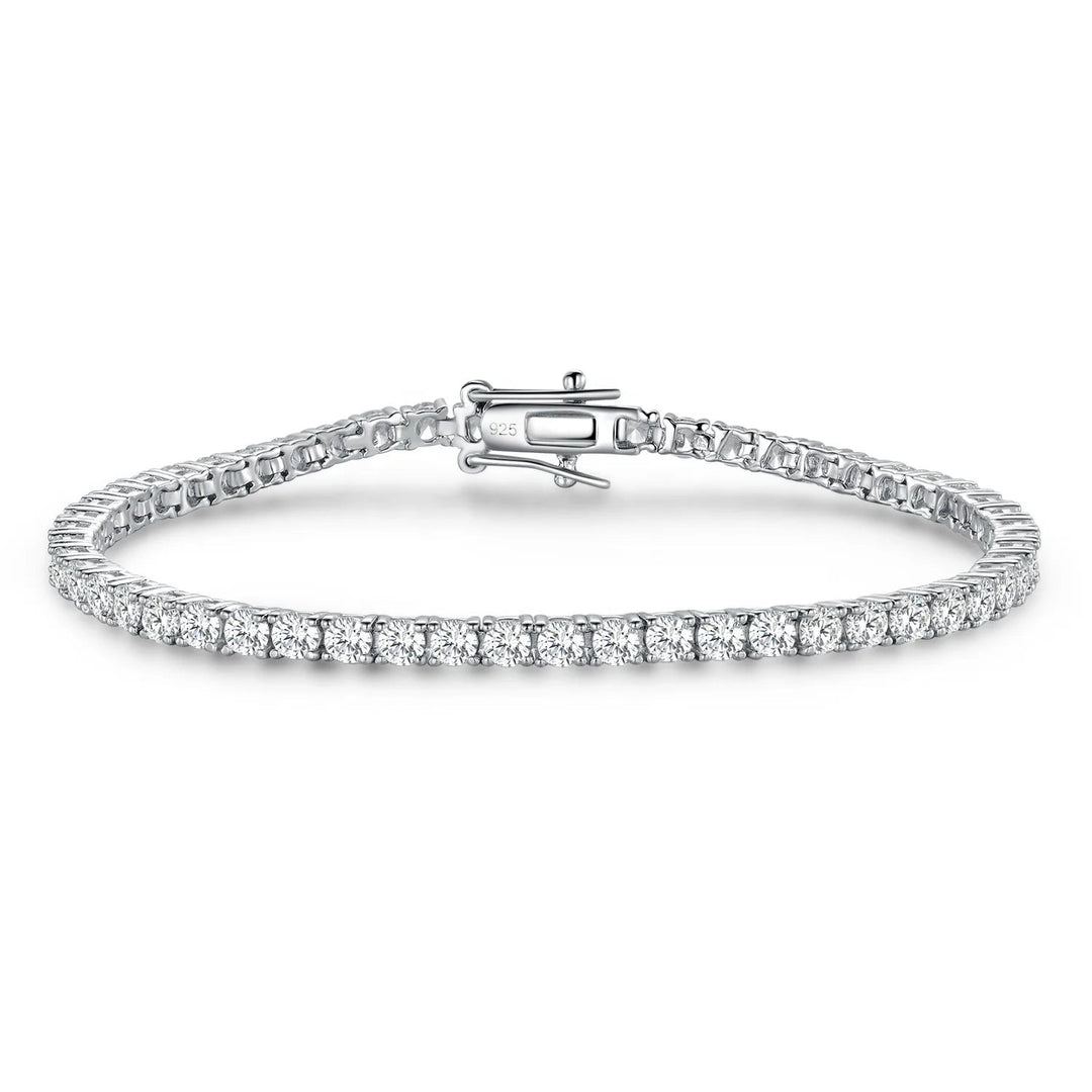 Cubic Zircon Bracelet Rainbow 5A CZ Diamond Tennis Bracelet for Women Men 925 Sterling Silver Bracelet