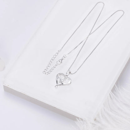 Custom Chain Necklace Pendant Letter 925 Silver Crystal Heart Shape Pendant 5A CZ heart pendant for woman Kirin Jewelry