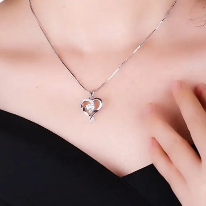 Custom Chain Necklace Pendant Letter 925 Silver Crystal Heart Shape Pendant 5A CZ heart pendant for woman Kirin Jewelry