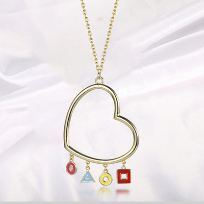 Custom Glossy 18K Gold Necklace Pendant Heart Pendants for Women 925 Sterling Silver Enamel Pendant Kirin Jewelry