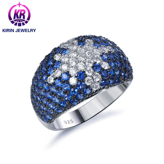 Custom Jewelry Fine Jewelry Rings for Women Jewelry Blue Spinel S925 Sterling Silver Engagement Wedding Ring Kirin Jewelry