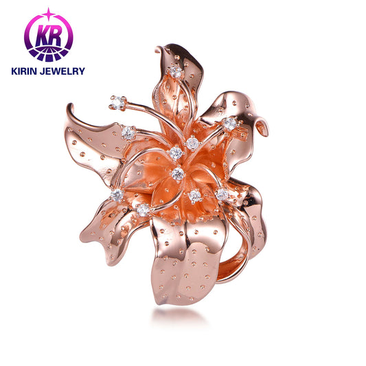 Customizable high-end jewelry 14K 18K irregular rectangular flower necklace diamond women's jewelry gift Kirin Jewelry