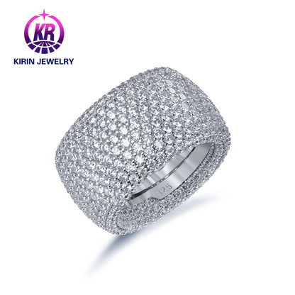 Customize Full Diamond Ring Wedding Women Zircon Moissanite Pearl Gemstone Engagement Full Eternity 925 Sterling Silver Ring Kirin Jewelry