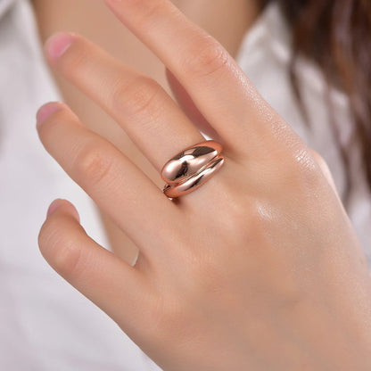 Customized Sterling 925 Silver Ring Women Jewelry Rose Gold Plated Rings without stone chunky fidget ring Kirin Jewelry