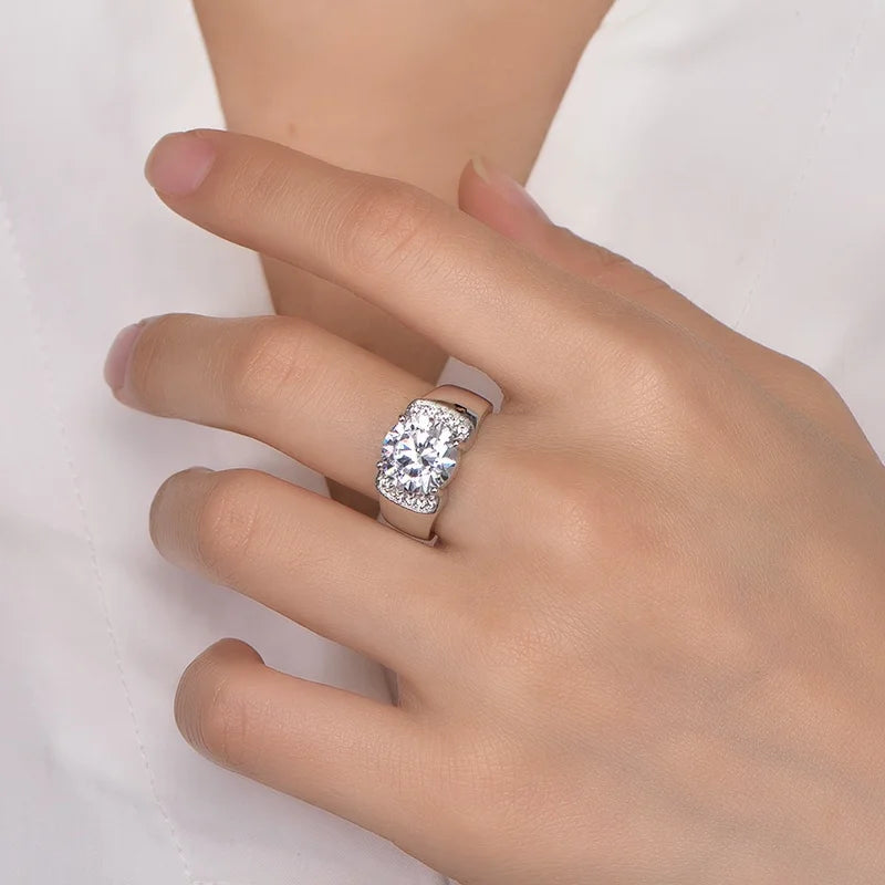 Diamond Wedding Ring AU750 925 Sterling Silver Women Custom Marriage Rings Diamant Engagement Wedding Ring Kirin Jewelry