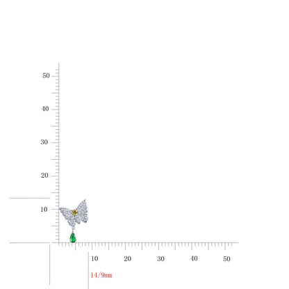 Emerald butterfly earrings animal set zirconia jewelry sparkling dinner party paired with personalized earrings Kirin Jewelry
