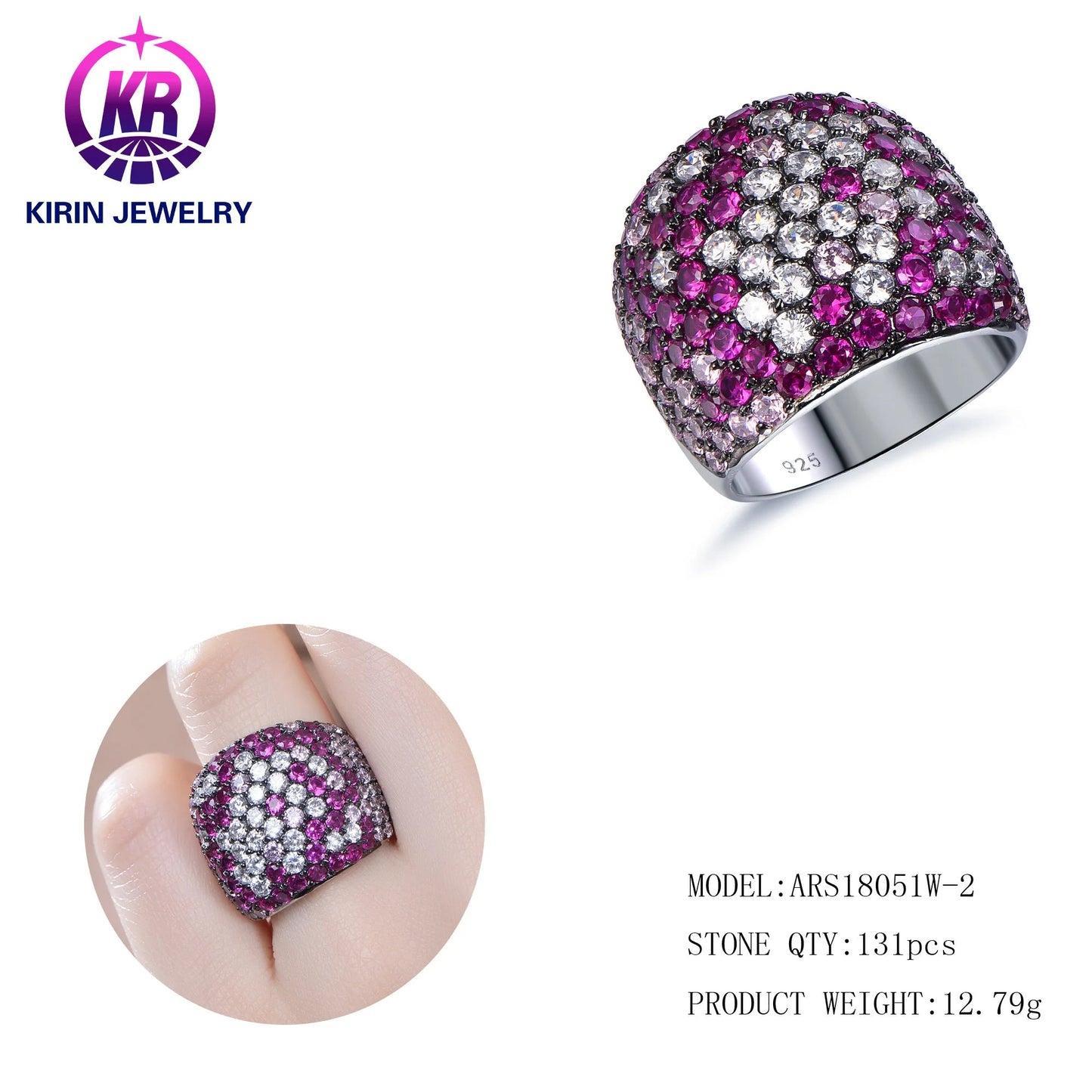 Excellent Jewelry Wholesale Women Men 925 Sterling Silver 3A CZ Cubic Zircon Ruby Diamond Hip Hop Rings Kirin Jewelry