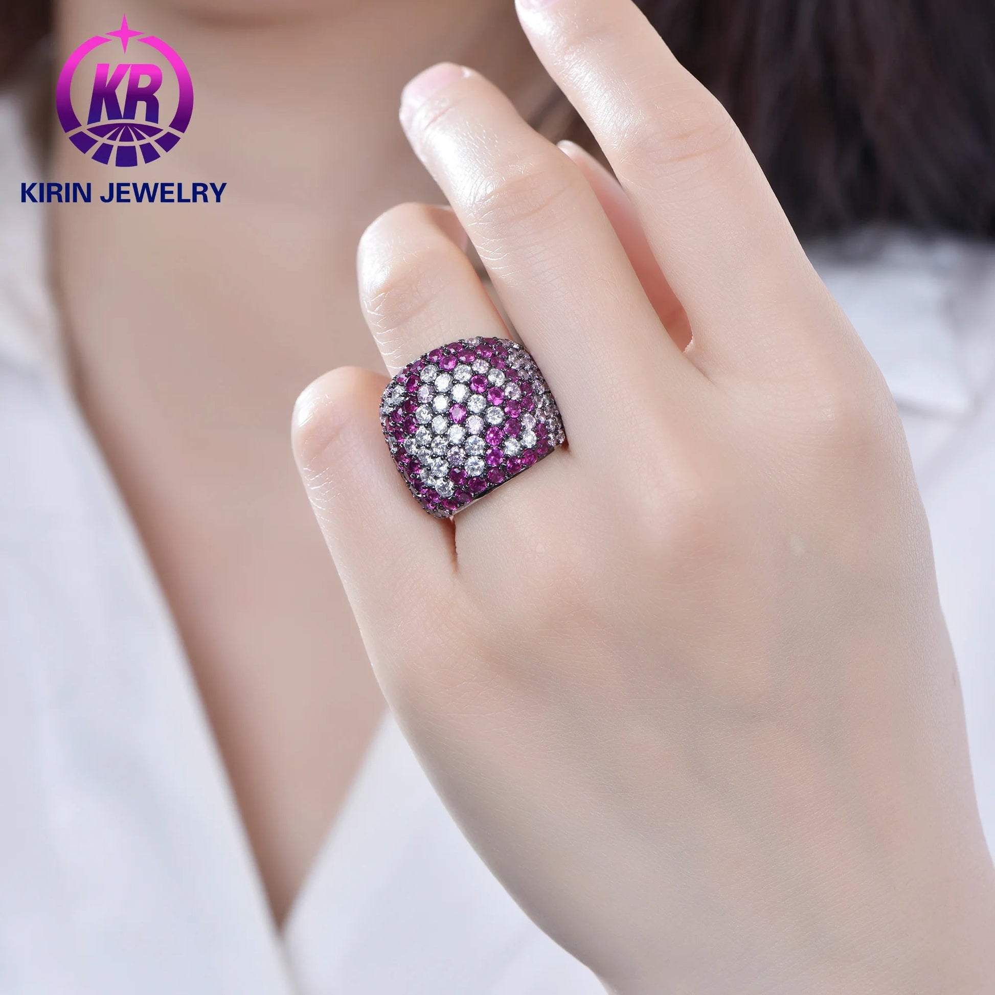 Excellent Jewelry Wholesale Women Men 925 Sterling Silver 3A CZ Cubic Zircon Ruby Diamond Hip Hop Rings Kirin Jewelry