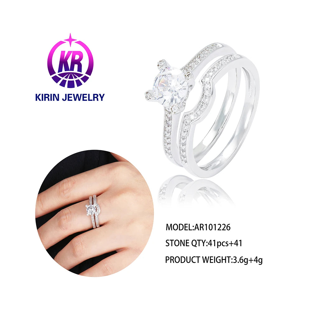 Fashion Accessories 925 Silver Ring Gold Plated Wholesale Gold Filled Jewelry Rings 925 Sterling Silver Diamond Ring for Woman Kirin Jewelry