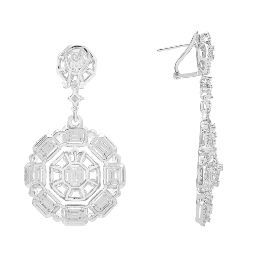 Fashion Accessories Dubai Bridal Earrings for ladies fashion jewelry ladies 925 silver earrings AAAAA Cubic Zirconia Earrings for women 925 Sterling Silver Earrings Kirin Jewelry