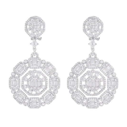 Fashion Accessories Dubai Bridal Earrings for ladies fashion jewelry ladies 925 silver earrings AAAAA Cubic Zirconia Earrings for women 925 Sterling Silver Earrings Kirin Jewelry