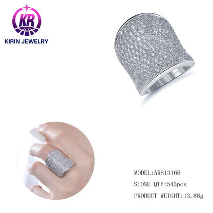 Fashion Custom CZ Zircon Stones 925 Sterling Silver Rings Diamond Hip Hop Iced Out Ring for Men Women Kirin Jewelry