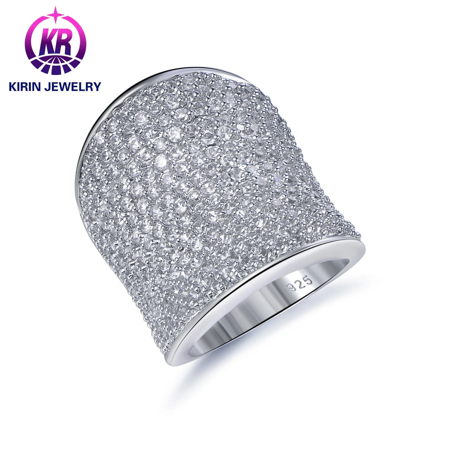 Fashion Custom CZ Zircon Stones 925 Sterling Silver Rings Diamond Hip Hop Iced Out Ring for Men Women Kirin Jewelry