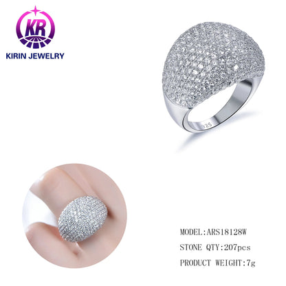 Fashion Custom CZ Zircon Stones 925 Sterling Silver Rings Fashion Jewelry Rings Diamond Hip Hop for Men Women Kirin Jewelry