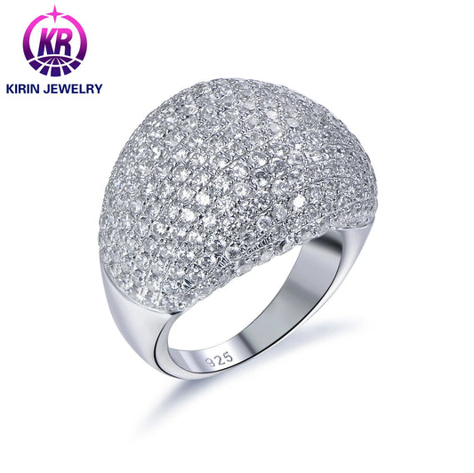 Fashion Custom CZ Zircon Stones 925 Sterling Silver Rings Fashion Jewelry Rings Diamond Hip Hop for Men Women Kirin Jewelry