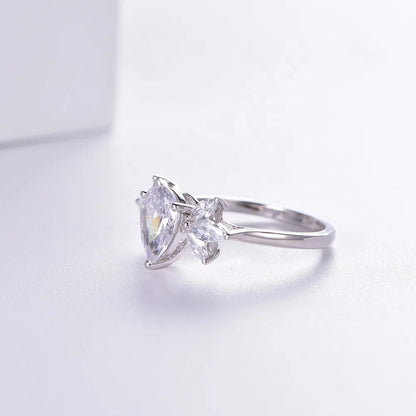 Fashion Custom Classic Wedding ring 925 Pear CZ Ring Kirin Jewelry