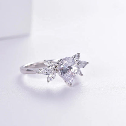 Fashion Custom Classic Wedding ring 925 Pear CZ Ring Kirin Jewelry