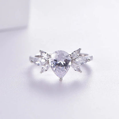 Fashion Custom Classic Wedding ring 925 Pear CZ Ring Kirin Jewelry