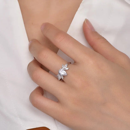 Fashion Custom Classic Wedding ring 925 Pear CZ Ring Kirin Jewelry