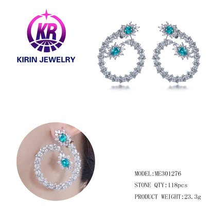 Fashion Earrings Jewelry 925 Sterling Silver Luxury Gold Plated Diamond Earrings Zircon Stud Earrings For Women Gift Kirin Jewelry