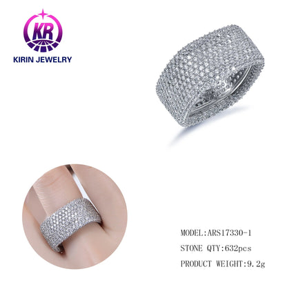 Fashion Hiphop Luxury 925 Sterling Silver Unisex Square 3A Cubic Zirconia Diamond Wedding Engagement Ring Kirin Jewelry